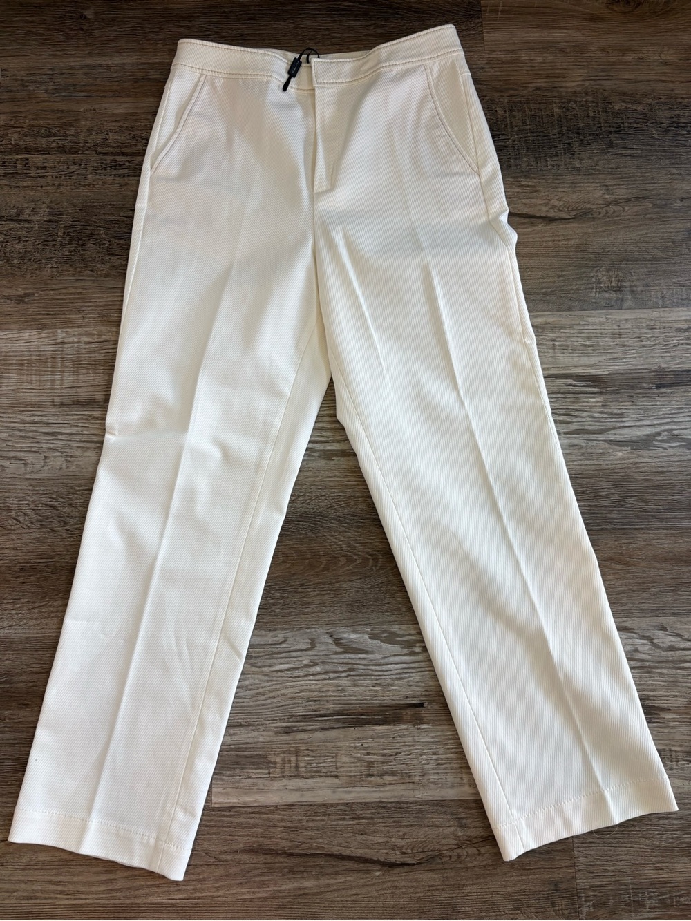 Massimo Dutti Ivory Textured Straight Leg Pants Women’s